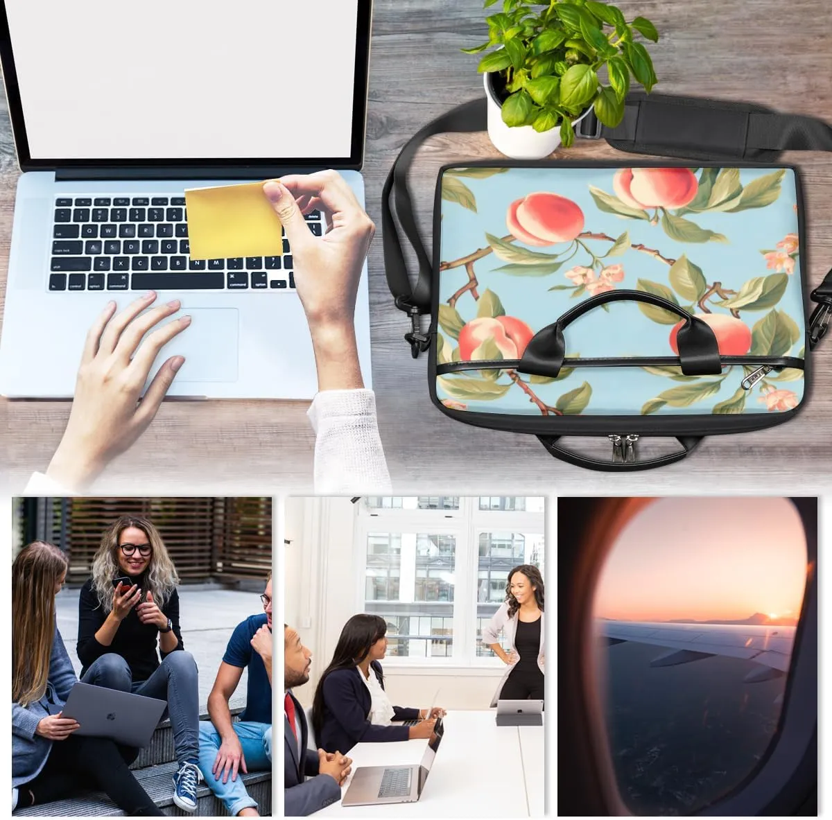 Paws Texture Laptop Shoulder Bag for Tablet Computer Notebook Sleeve Messenger Carrying Case Briefcase Tote