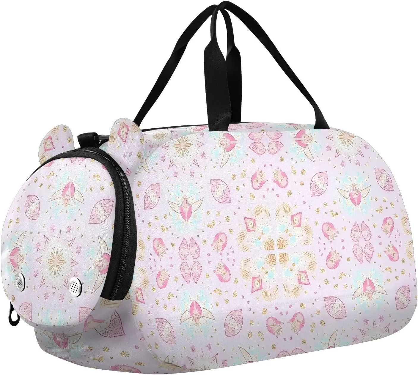 Peach Pastel Boho Summer Duffel Bag with Shoes Compartment Lightweight Overnight Weekender Carry On Travel Bag for Travel, Swimming, Dance, Ballet bolso viajero