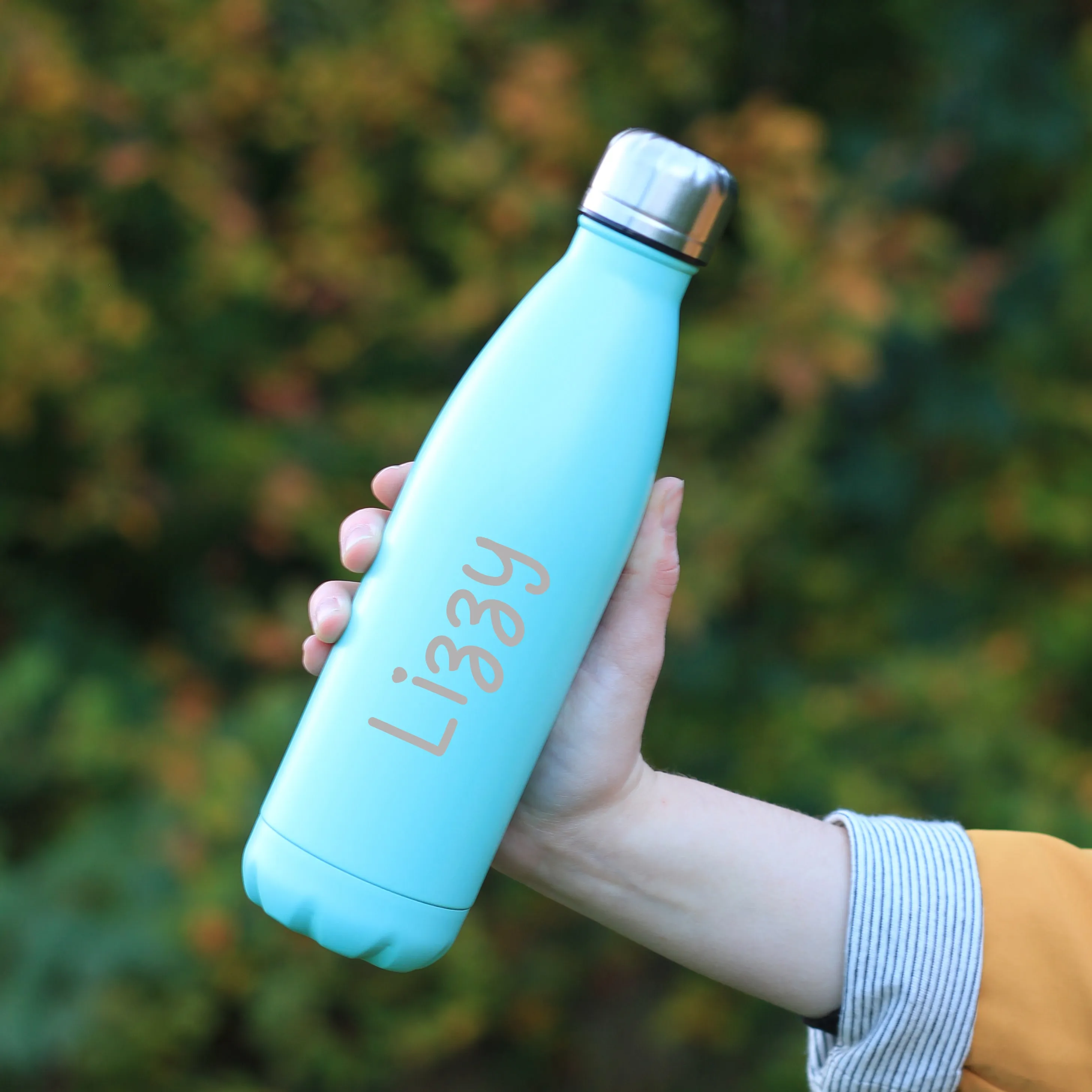 Personalised Double Walled 500ml Metal Water Bottle