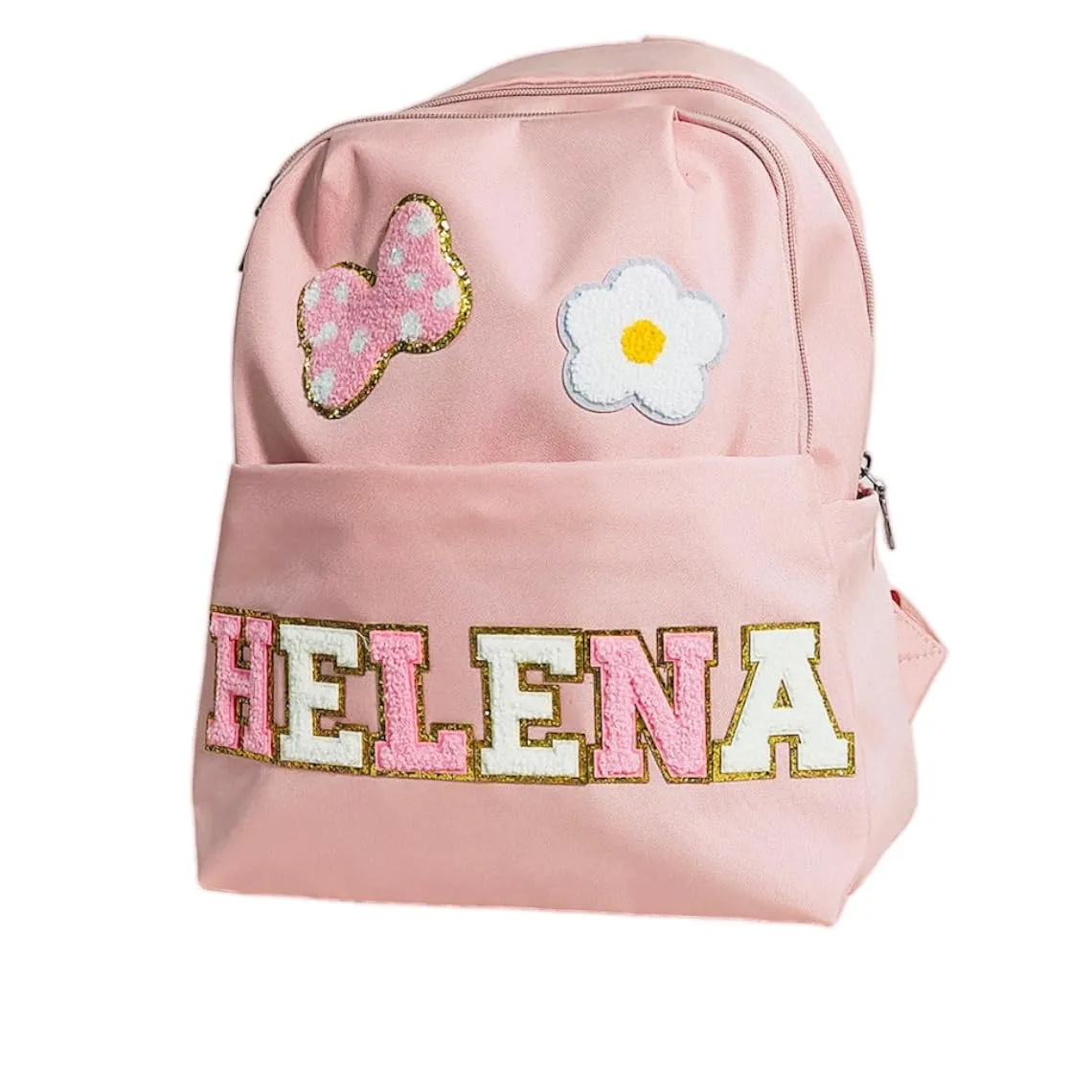 Personalized Backpack for Girls Boys, Baby Toddler Backpack, Preppy Backpack, Back to School Nursery Backpack, Preschool Kids Bookbag, Daycare Bag, Xmas Birthday Gift, Chenille Letter Name, 10x5x13"