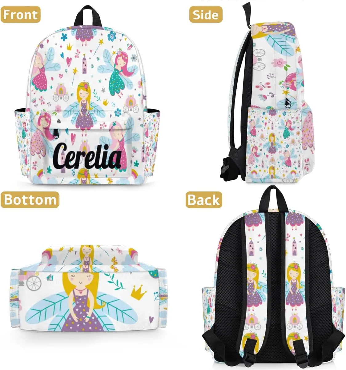 Personalized Children School Bookbag Lightweight Preschool Kindergarten Backpack for Girls Kids