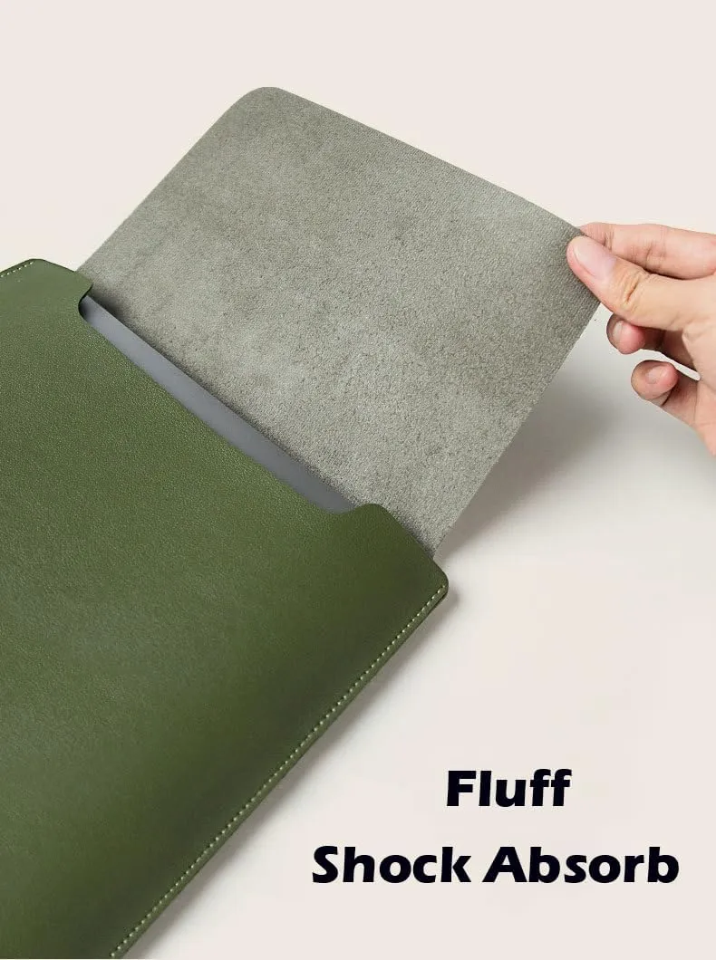 Personalized Embroidered Leather Sleeve for MacBook Laptop,Pro 11/12/ 13/14/ 15/16 Inch,HP/ASUS,Embroidering Text Customize,with Pouch Bag Mouse Pad,Embroidery Light Minimalist Notebook Sleeves