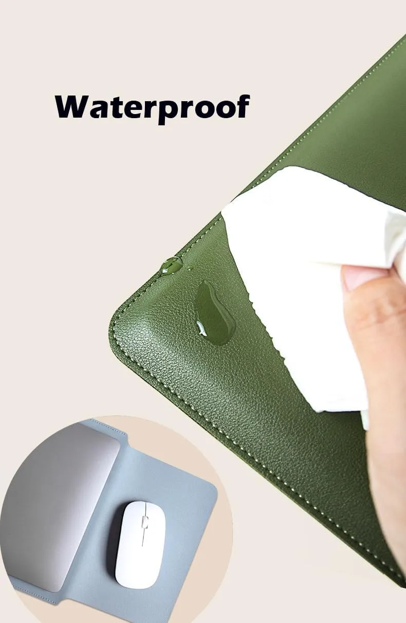 Personalized Embroidered Leather Sleeve for MacBook Laptop,Pro 11/12/ 13/14/ 15/16 Inch,HP/ASUS,Embroidering Text Customize,with Pouch Bag Mouse Pad,Embroidery Light Minimalist Notebook Sleeves