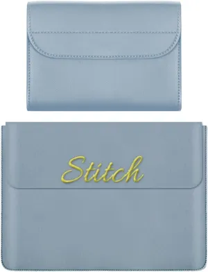Personalized Embroidered Leather Sleeve for MacBook Laptop,Pro 11/12/ 13/14/ 15/16 Inch,HP/ASUS,Embroidering Text Customize,with Pouch Bag Mouse Pad,Embroidery Light Minimalist Notebook Sleeves