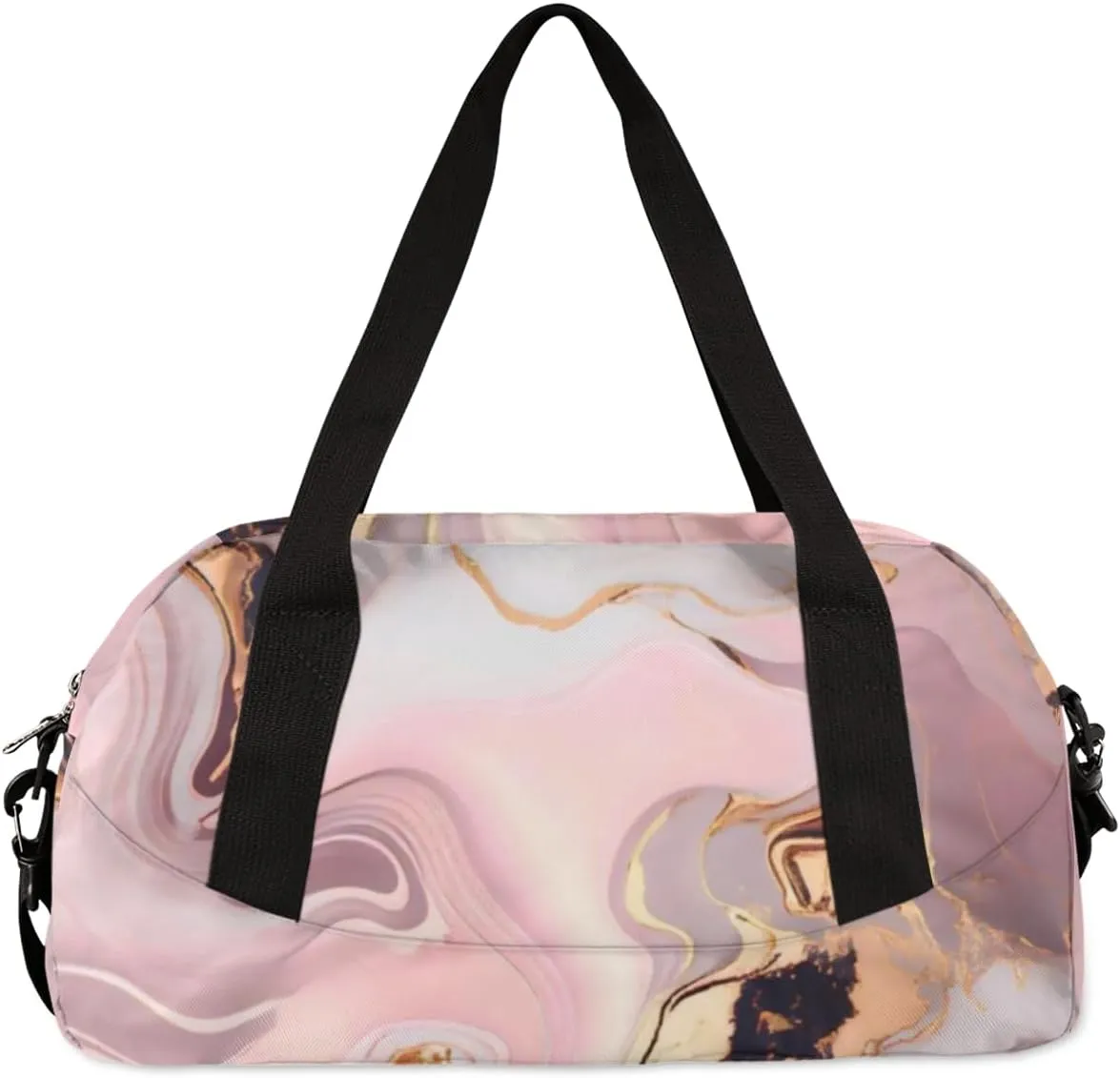 Personalized Gymnastics Pink Marble Background Design Duffel Bag for Girl, Custom Sport Duffel Bag, Customize Travel Duffle Bag with Name, Gifts For Children