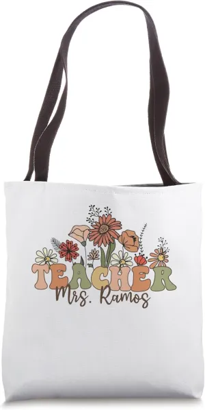 Personalized Name Teacher Mrs. Ramos Back To School Custom Tote Bag