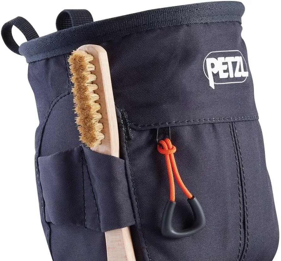 Petzl SAKAPOCHE Chalk Bag - Ergonomic Chalk Bag with Zippered Pocket for Gym, Sport, and Trad Climbing