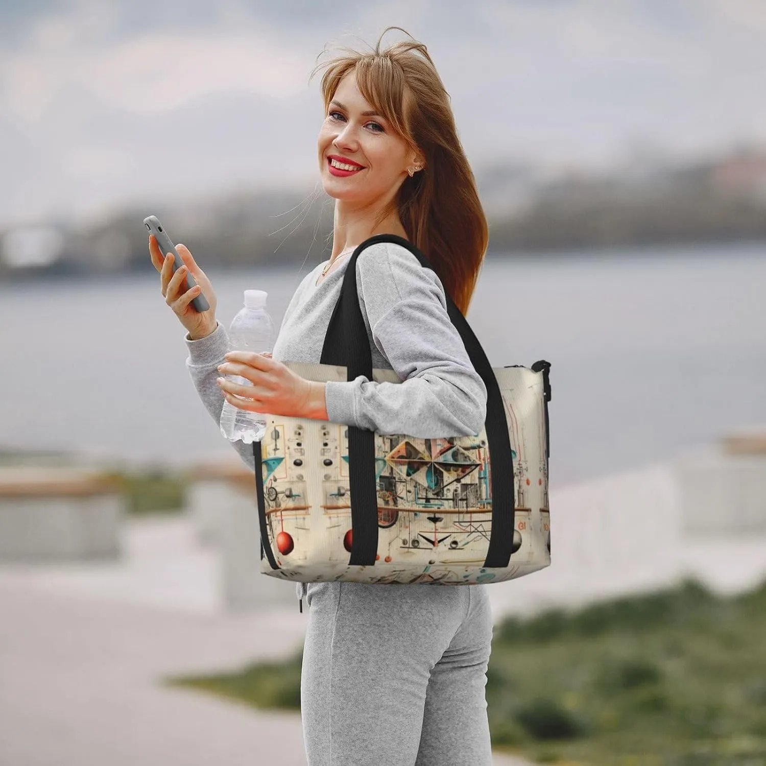 Physics Print Women Travel Duffel Bag, Large Weekender Carry-On Tote, Gym Workout Bag,Mommy Hospital Bag
