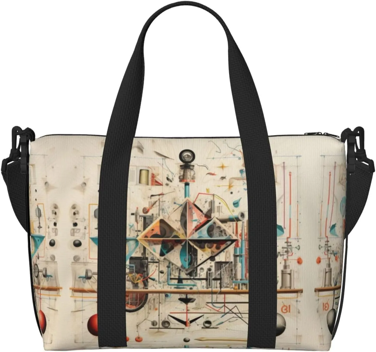 Physics Print Women Travel Duffel Bag, Large Weekender Carry-On Tote, Gym Workout Bag,Mommy Hospital Bag