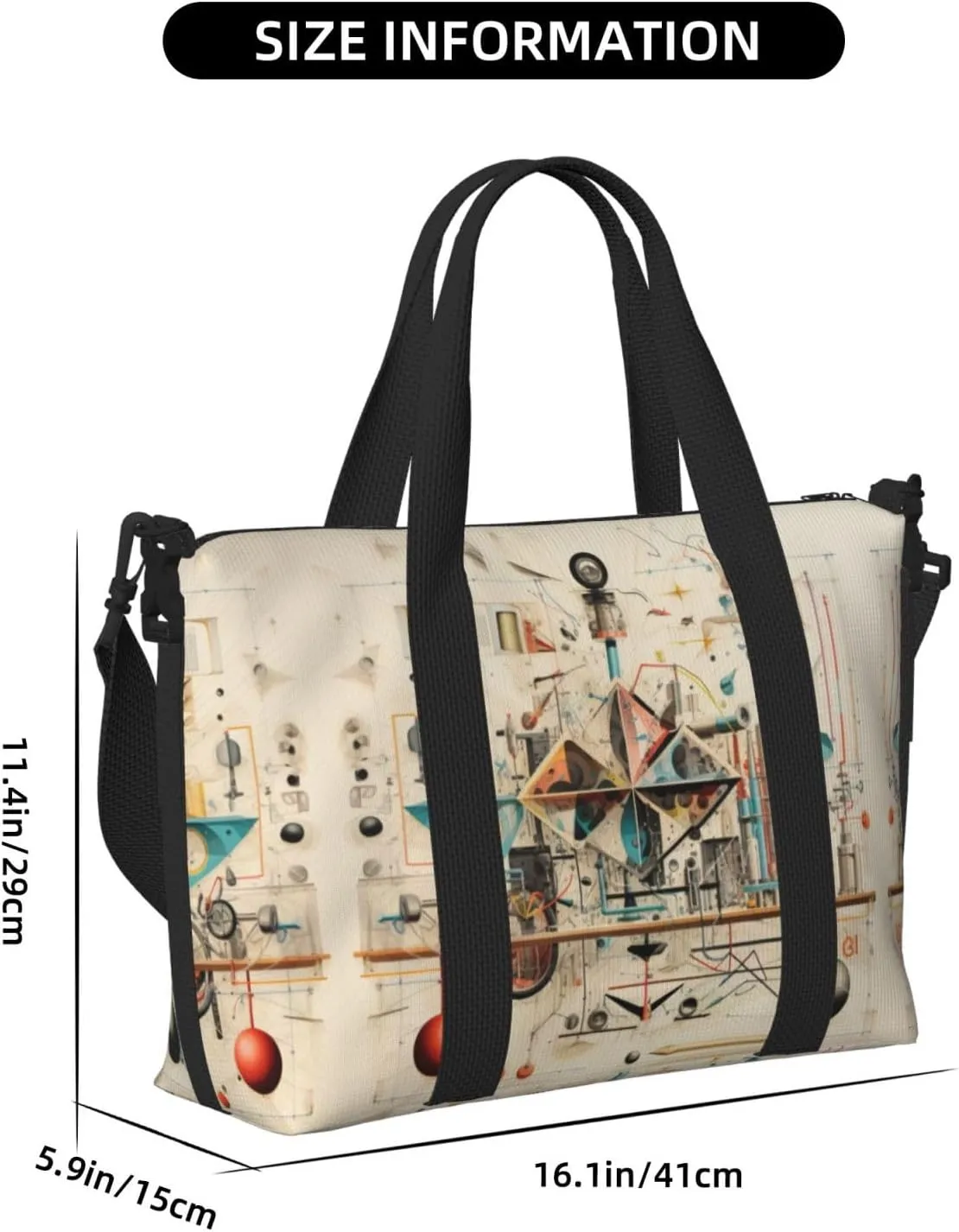 Physics Print Women Travel Duffel Bag, Large Weekender Carry-On Tote, Gym Workout Bag,Mommy Hospital Bag