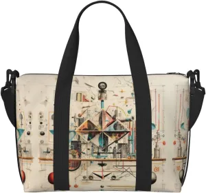Physics Print Women Travel Duffel Bag, Large Weekender Carry-On Tote, Gym Workout Bag,Mommy Hospital Bag