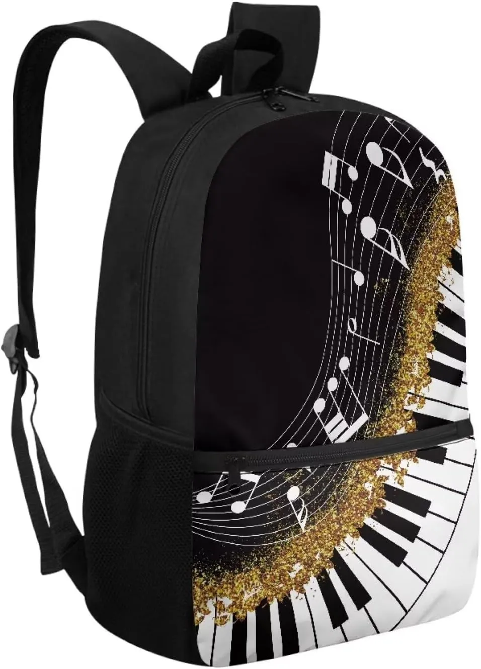 Piano Keys Music Notes Backpack for Girls Bookbag Primary School Daypack Elementary Students Knapsack