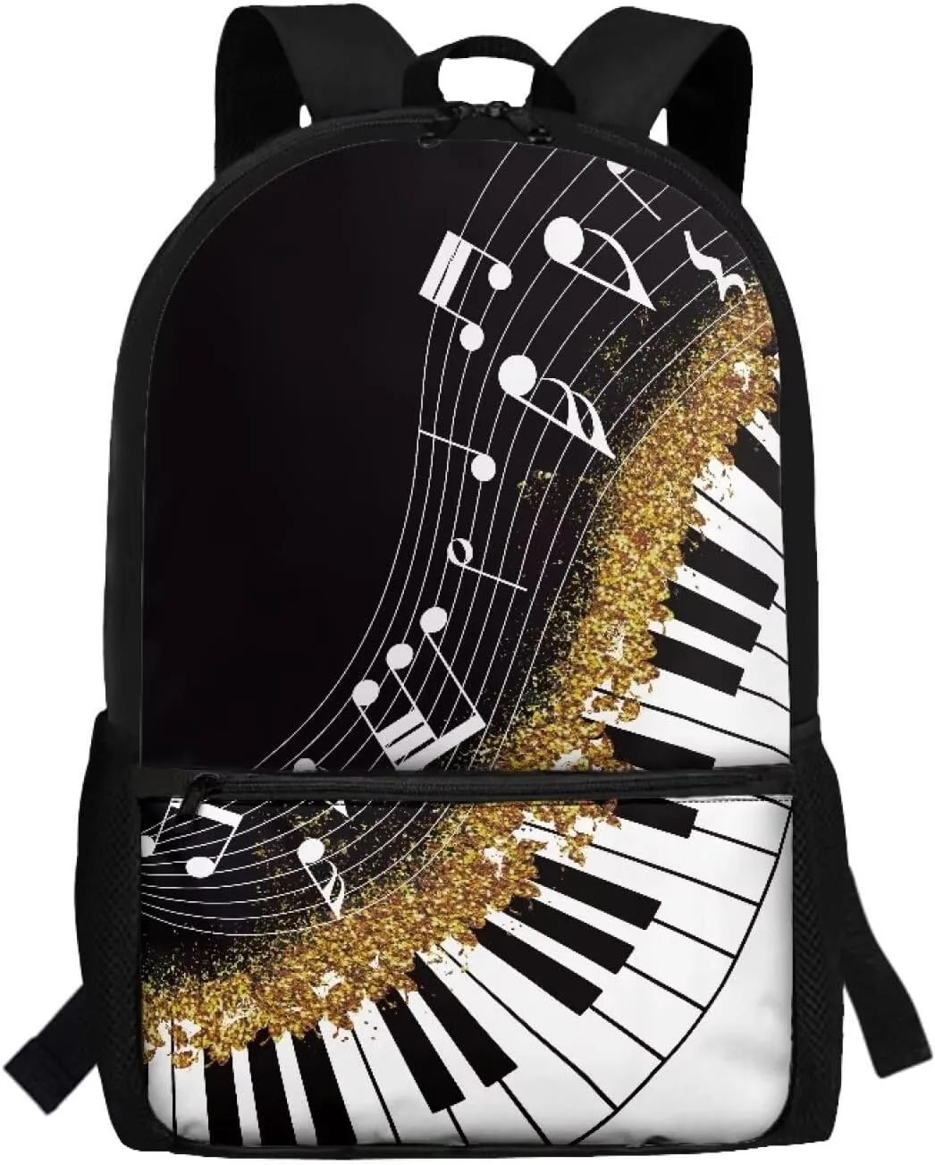 Piano Keys Music Notes Backpack for Girls Bookbag Primary School Daypack Elementary Students Knapsack