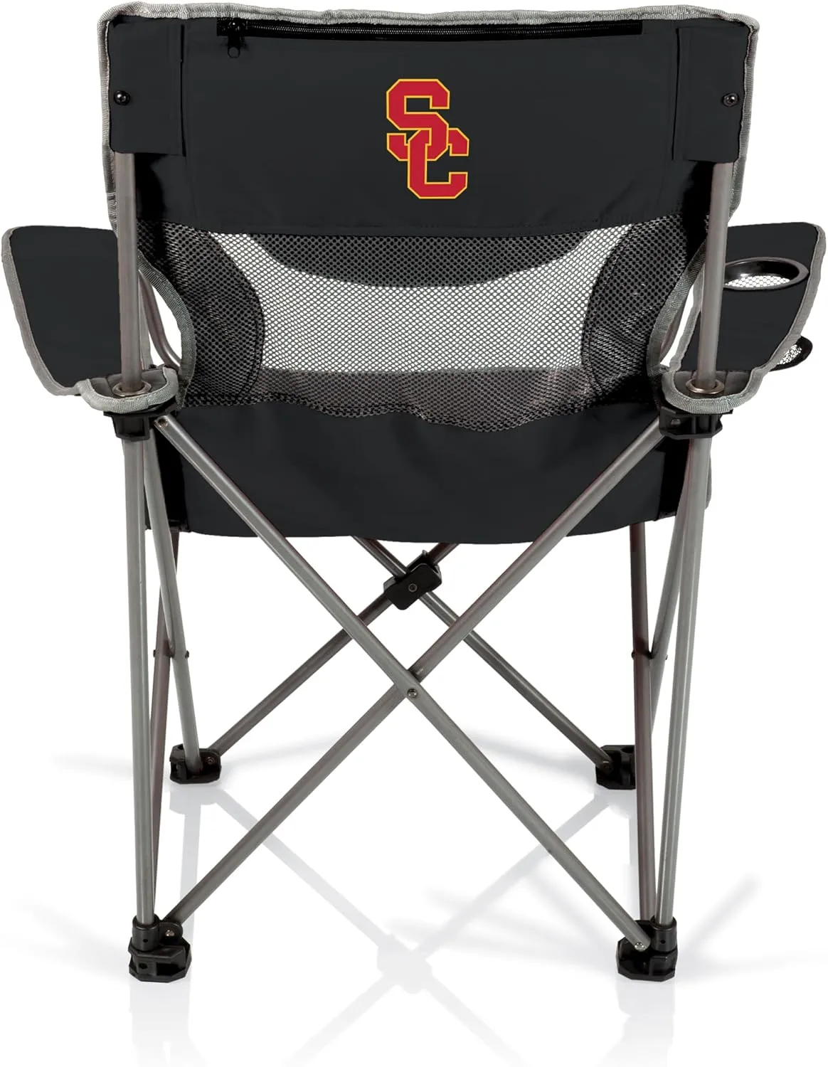 Picnic TIME NCAA Georgia Bulldogs Campsite Camping Chair, Picnic Chair, Outdoor Folding Chair with Carry Bag, Beach Chair, (Black with Gray Accents)