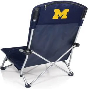 PICNIC TIME NCAA Tranquility Beach Chair with Carry Bag - Low Beach Chair for Adults - Low Lawn Chair