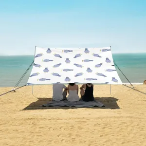 Pigeons Standing and Posing Beach Canopy Tent Anti-UV & Wind Resistant, Camping Sun Shelter Easy Setup Portable,Outdoor Shade Tents with Sandbags,Sand Shovels,Ground Pegs & Stability Poles