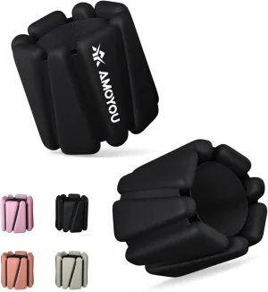 Pilates Wrist & Ankle Weights for Women – 2 lb Ankle Weights (Set of 2, 1 lb Each), Weighted Bangles | Leg Weights for Women Adjustable for Walking, Yoga, Cardio & Strength Training