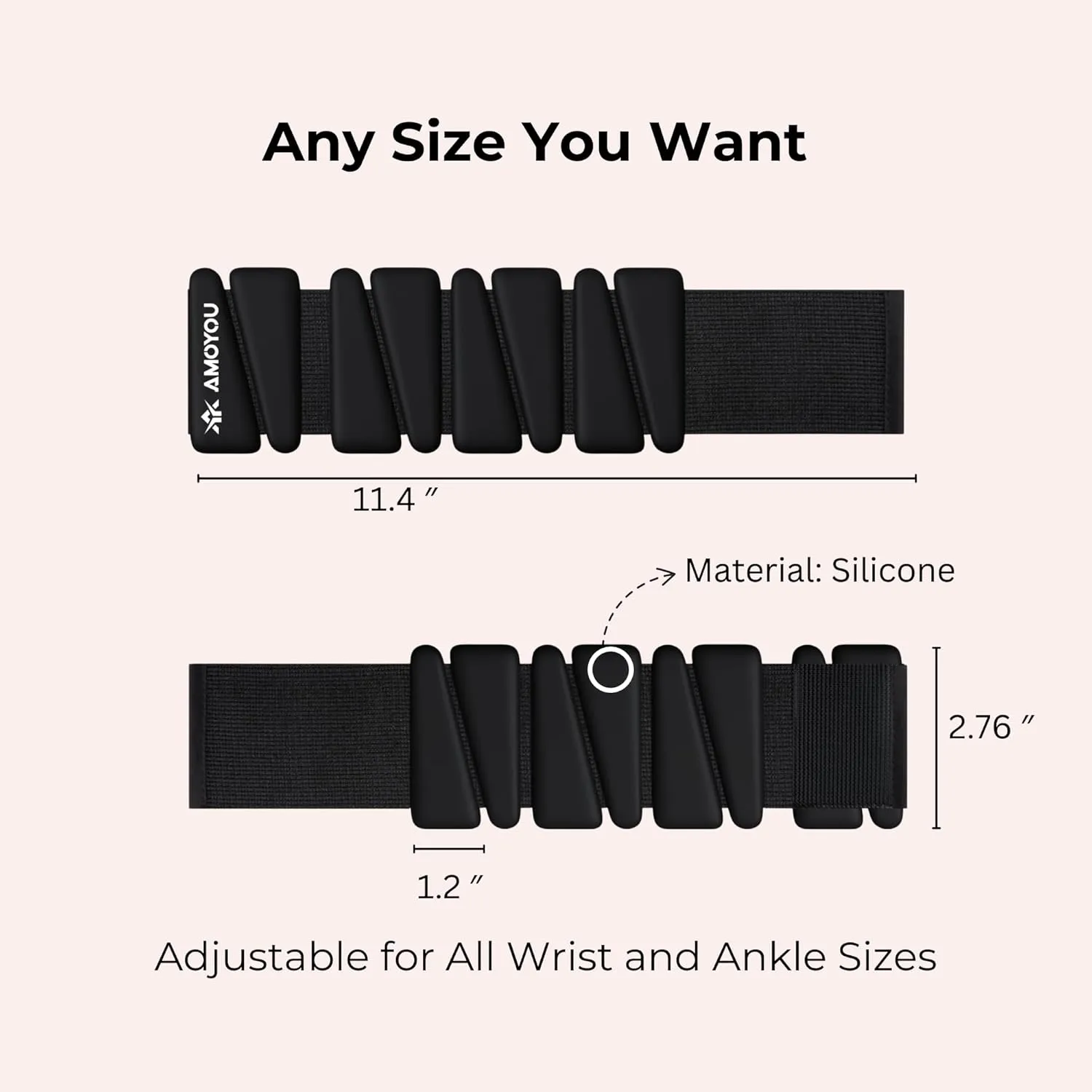 Pilates Wrist & Ankle Weights for Women – 2 lb Ankle Weights (Set of 2, 1 lb Each), Weighted Bangles | Leg Weights for Women Adjustable for Walking, Yoga, Cardio & Strength Training