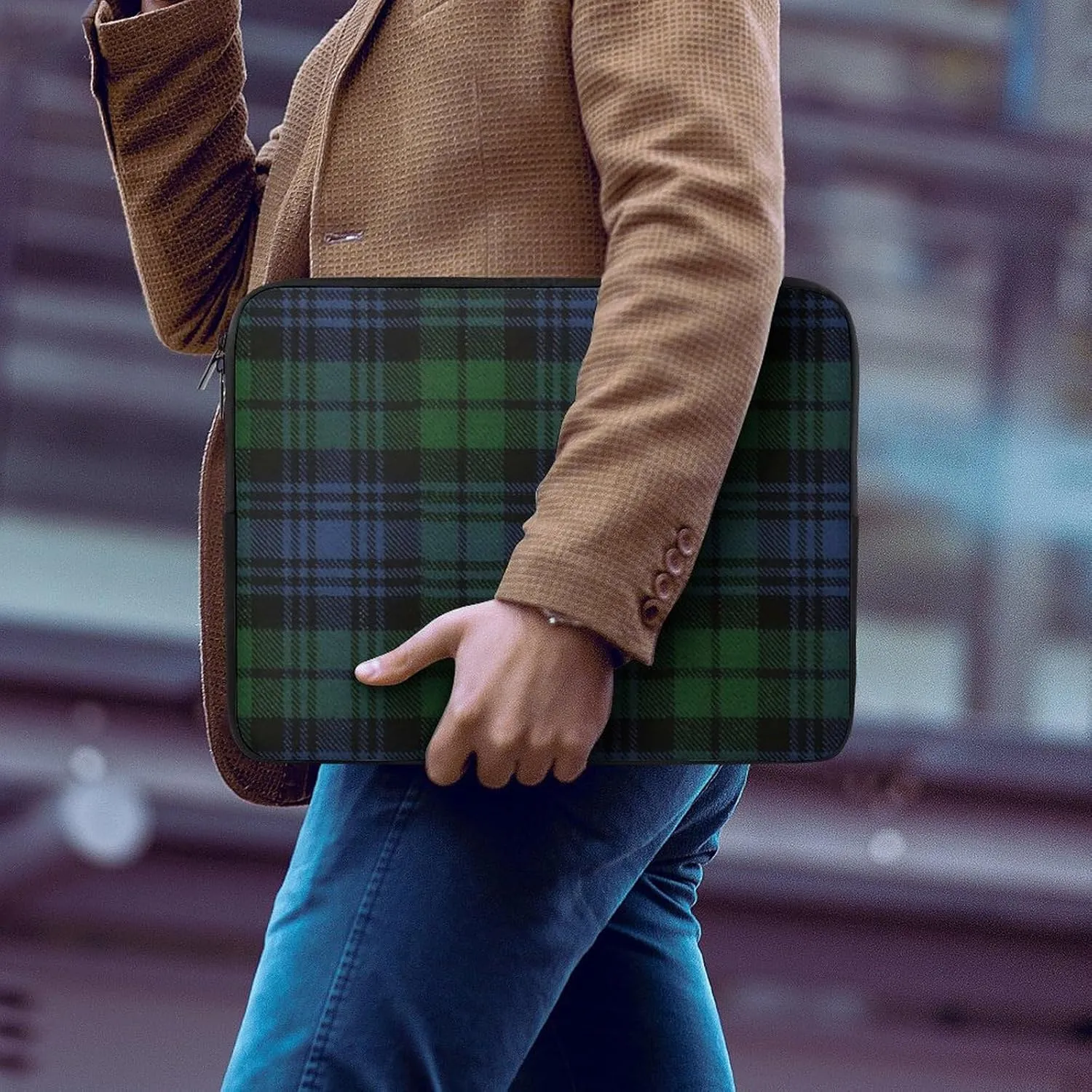 Pink Black Gray Argyle All Print Hands Free Withdrawal Laptop Bag Unisex