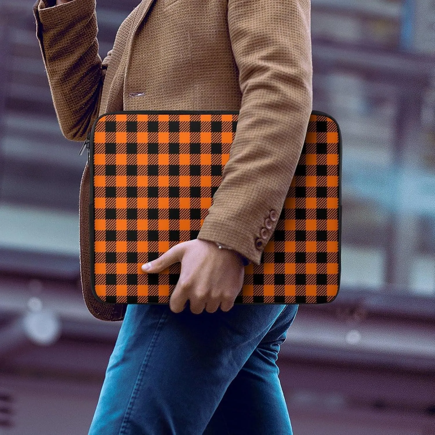 Pink Black Gray Argyle All Print Hands Free Withdrawal Laptop Bag Unisex