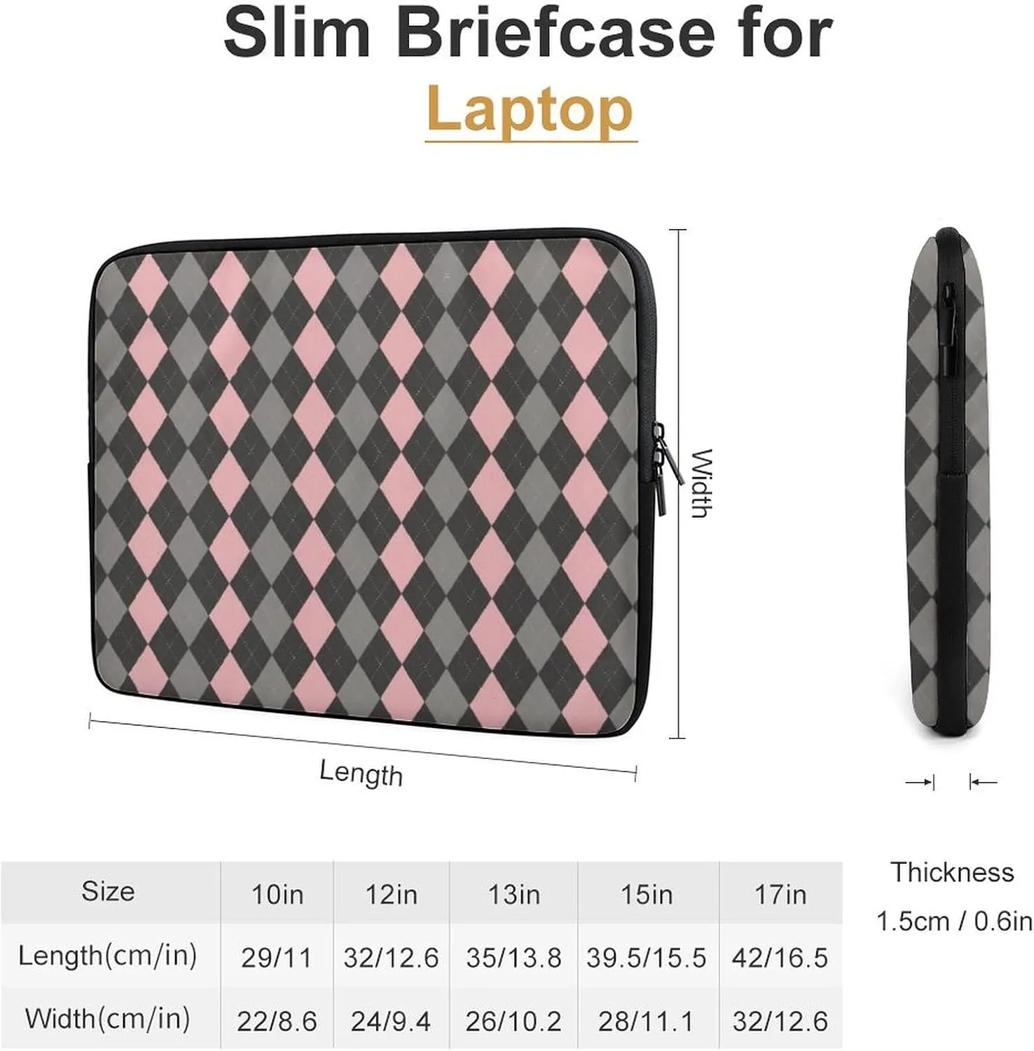 Pink Black Gray Argyle All Print Hands Free Withdrawal Laptop Bag Unisex