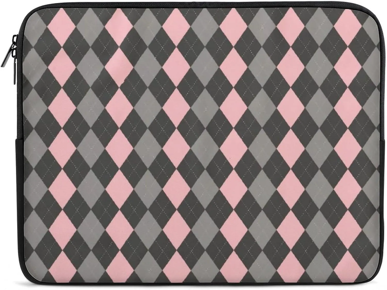 Pink Black Gray Argyle All Print Hands Free Withdrawal Laptop Bag Unisex