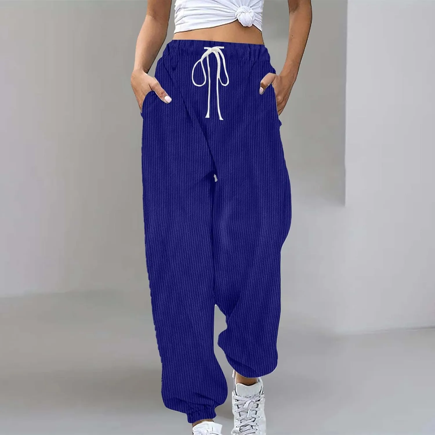 Plus Size Joggers Pants for Women Soft Lounge Sweatpants Casual Loose Comfy Pajama Drawstring Pant with Pocket