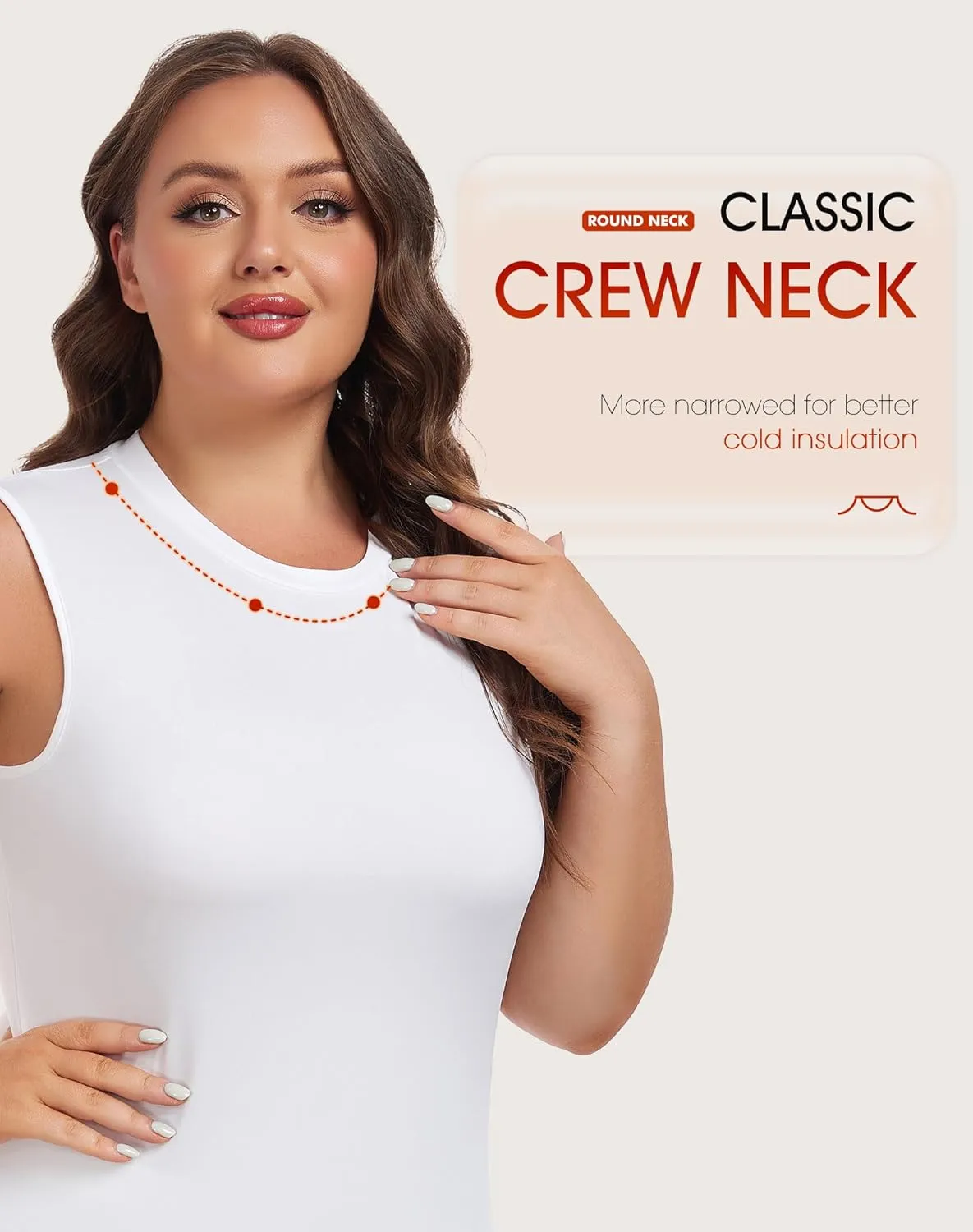 Plus Size Thermal Tank Tops for Women Sleeveless Camisole Fleece Lined Underwear Base Layer Warm Vest