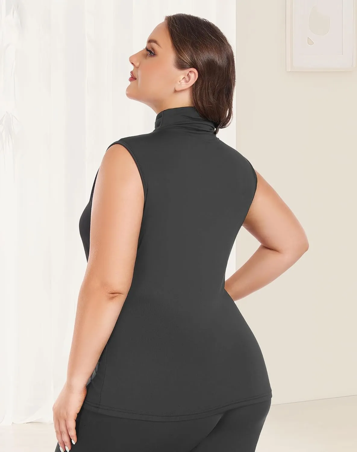 Plus Size Thermal Tank Tops for Women Sleeveless Camisole Fleece Lined Underwear Base Layer Warm Vest