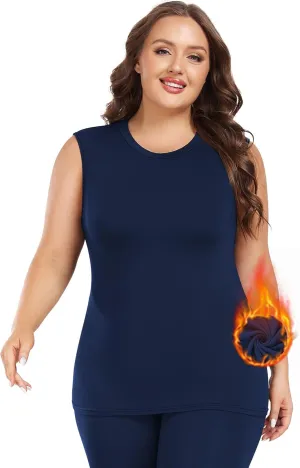 Plus Size Thermal Tank Tops for Women Sleeveless Camisole Fleece Lined Underwear Base Layer Warm Vest