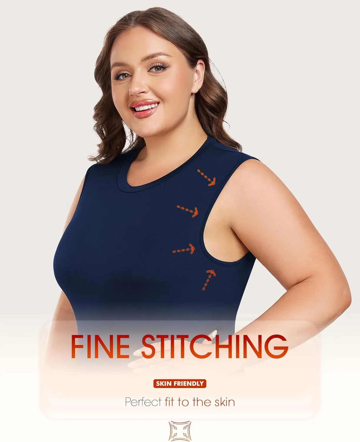 Plus Size Thermal Tank Tops for Women Sleeveless Camisole Fleece Lined Underwear Base Layer Warm Vest