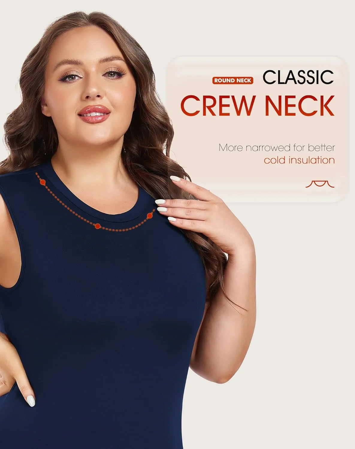 Plus Size Thermal Tank Tops for Women Sleeveless Camisole Fleece Lined Underwear Base Layer Warm Vest
