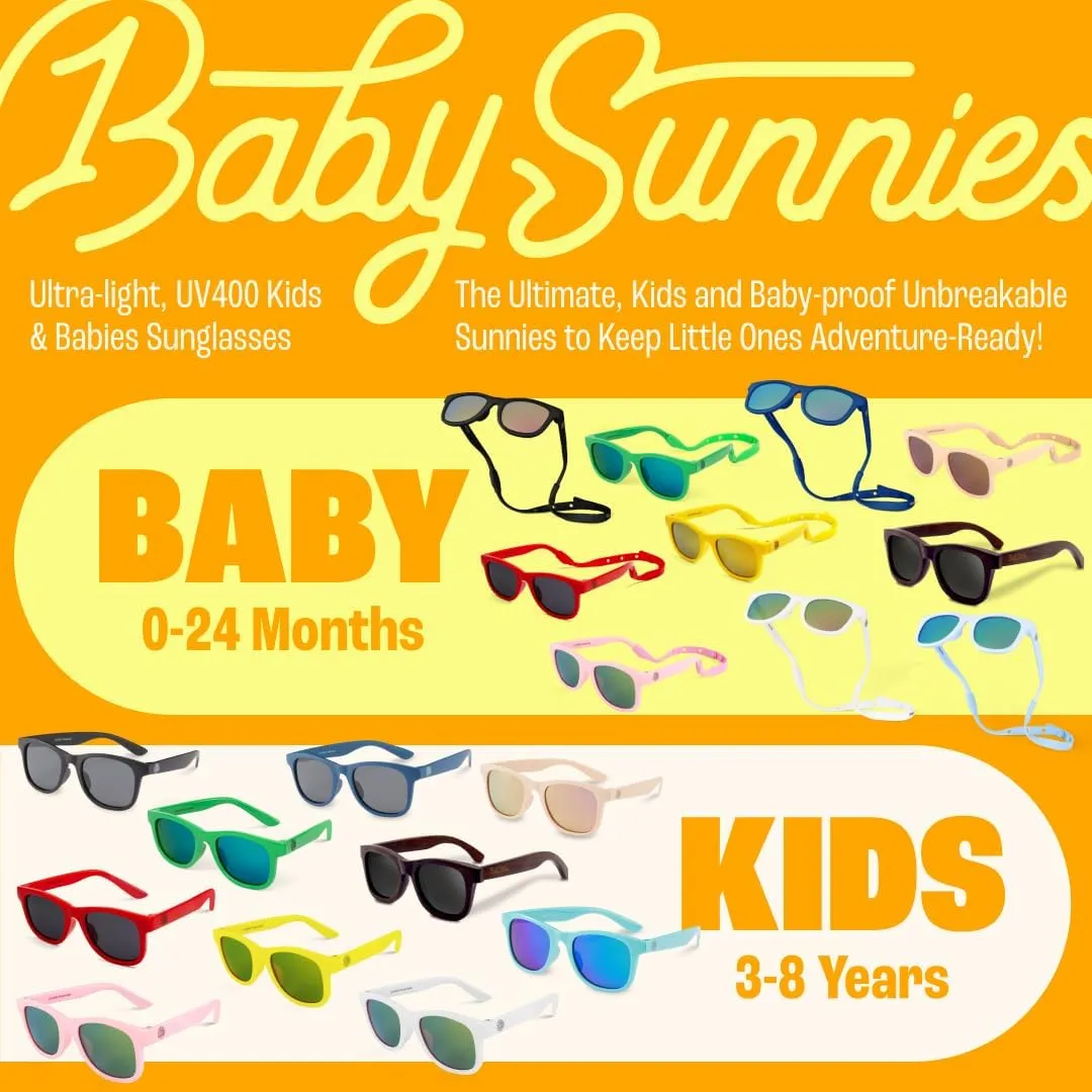 Polarized Baby Sunglasses With Strap - Unbreakable Flexible Infant Sunglasses For Toddlers Newborns 0-24 Months