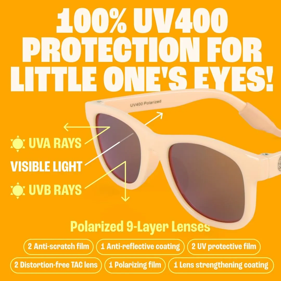 Polarized Baby Sunglasses With Strap - Unbreakable Flexible Infant Sunglasses For Toddlers Newborns 0-24 Months