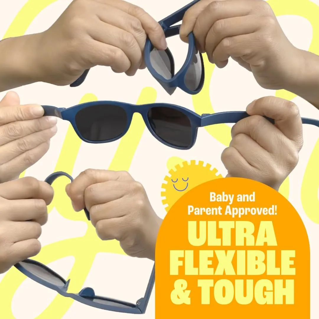 Polarized Baby Sunglasses With Strap - Unbreakable Flexible Infant Sunglasses For Toddlers Newborns 0-24 Months