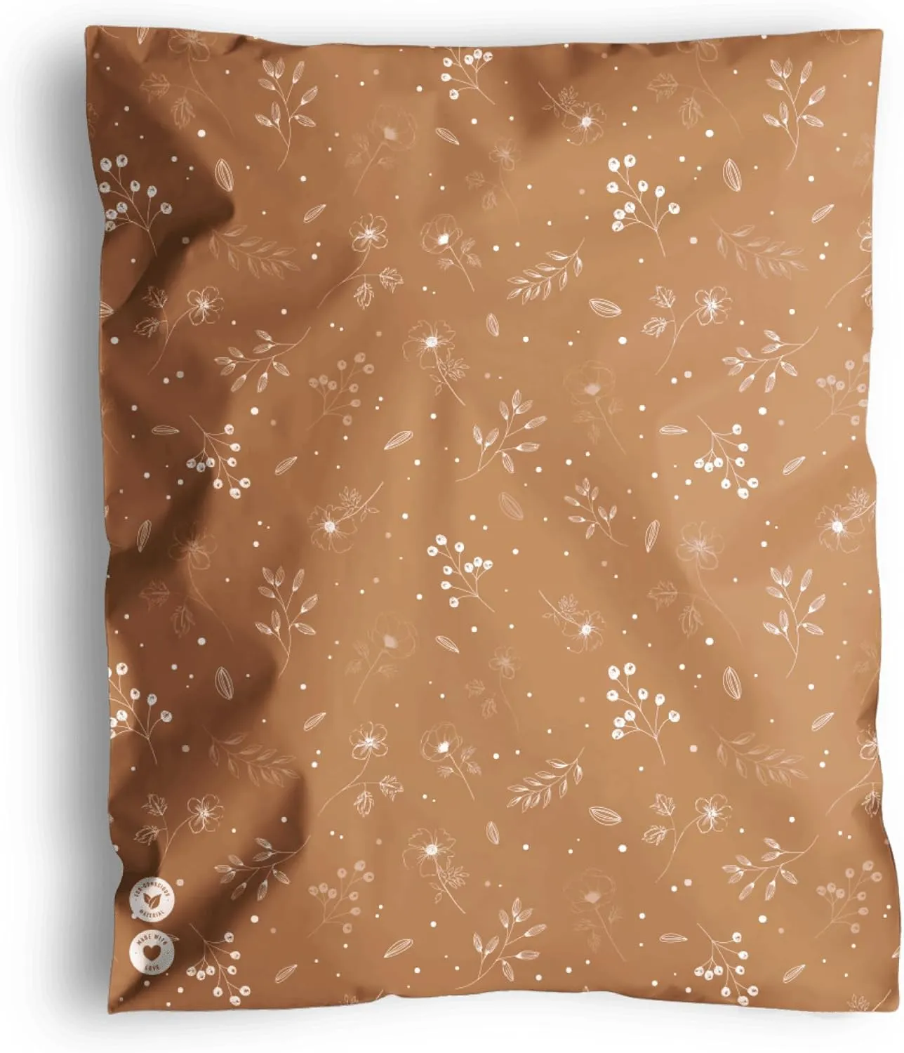 Poly Mailers 14.5x19-100 Pack Biodegradable Shipping Bags for Clothes and Large Items - Impack Self-Seal Waterproof Thick Mailing Envelope for Accessories & Clothing - Floral Chestnut