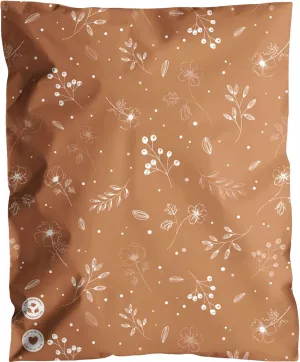 Poly Mailers 14.5x19-25 Pack Biodegradable Shipping Bags for Clothes and Large Items - Impack Self-Seal Waterproof Thick Mailing Envelope for Accessories & Clothing - Floral Chestnut