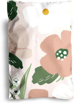 Poly Mailers 6x9-25 Pack Biodegradable Shipping Bags for Stationery and Small Accessories - Impack Self-Seal Waterproof Thick Mailing Envelope for Small Items - Pastel Petals