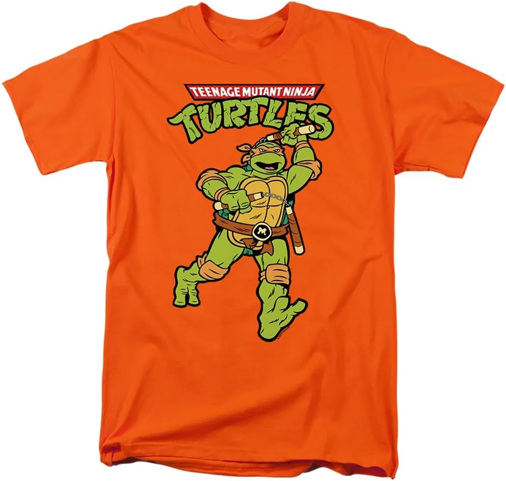 Popfunk Classic TMNT Teenage Mutant Ninja Turtles Unisex Adult T Shirt, Retro Mikey