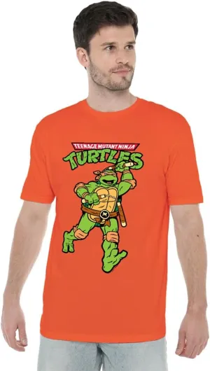 Popfunk Classic TMNT Teenage Mutant Ninja Turtles Unisex Adult T Shirt, Retro Mikey