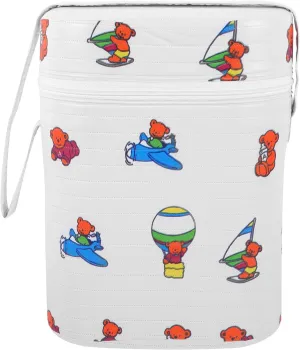 Portable Dual Compartment Insulated Water Warmer & Cooler Bag for Breastmilk, Travel Bottle Warmer with Cute Bear Design, 9.05 X 7.08 X 3.74 Inches, Pvc Material