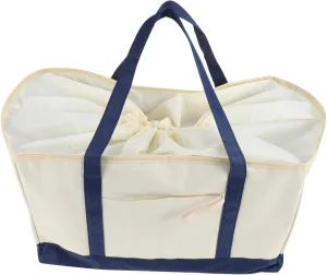 Portable Insulated Shopping Bag Oxford Pouch Capacity Drawstring Heat Preservation Tote Bag for Outdoor Use Beige