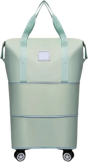 Portable Rolling Luggage Bag Foldable Dry Wet Separation Travel Duffle Handbag