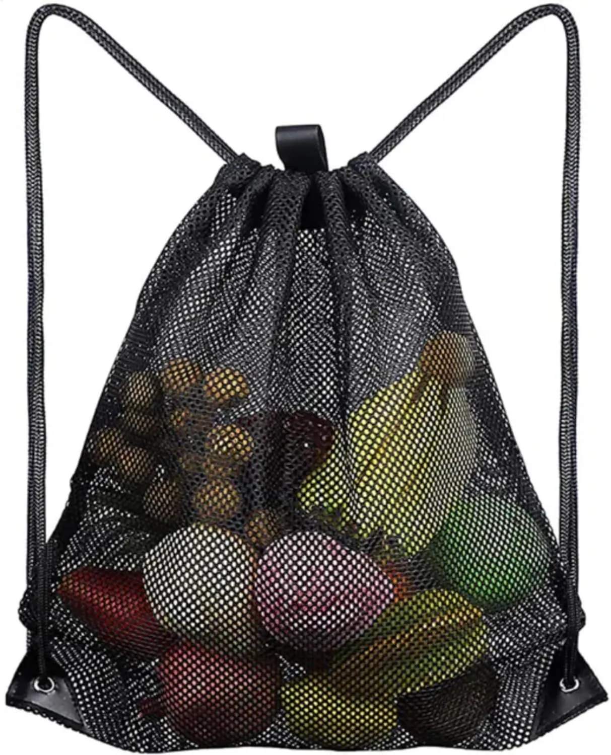 Portable Supermarket Fruit and Vegetable Drawstring Strap Pocket Beach Cloth Mesh Dirty Cloth Pull Rope Backpocket