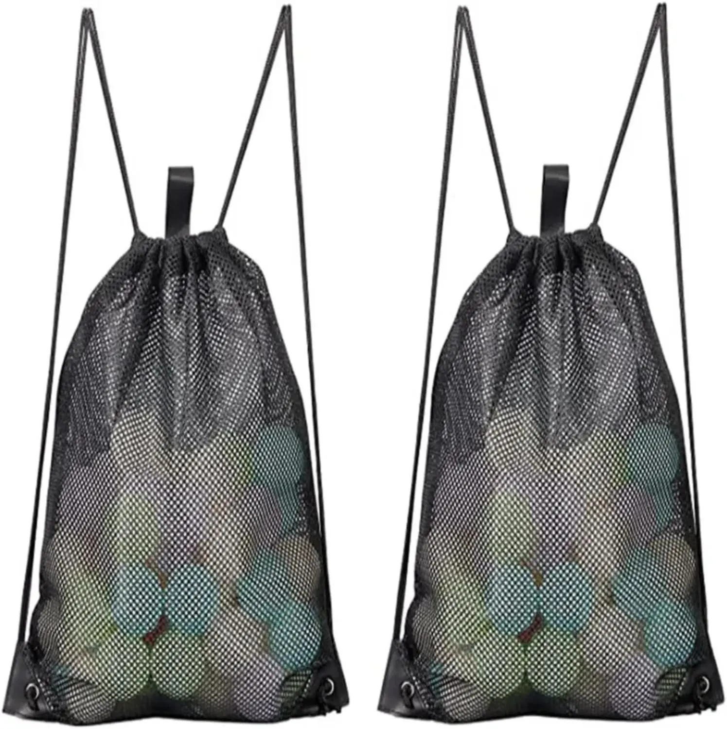 Portable Supermarket Fruit and Vegetable Drawstring Strap Pocket Beach Cloth Mesh Dirty Cloth Pull Rope Backpocket