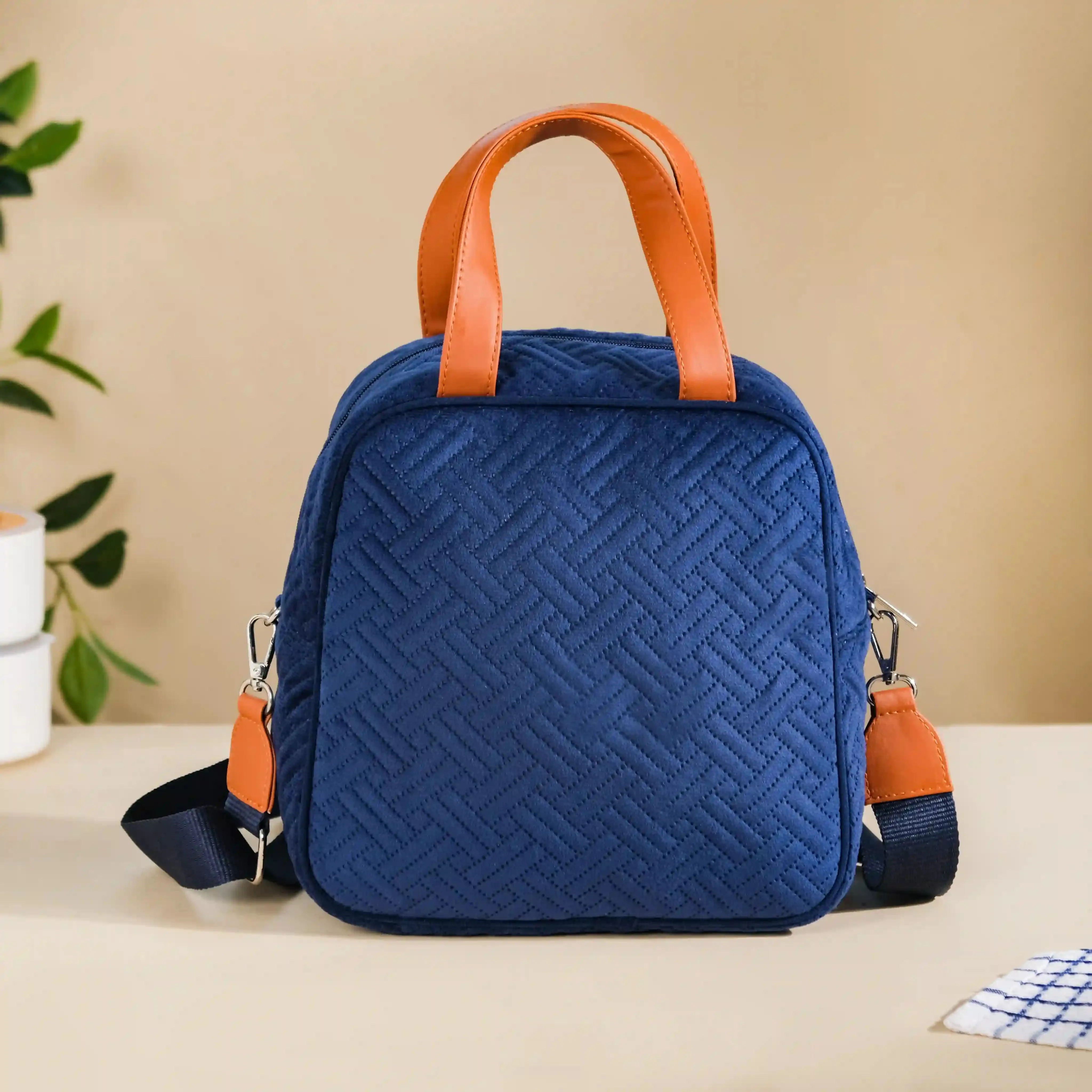 Portable Thermal Insulated Lunch Bag Blue