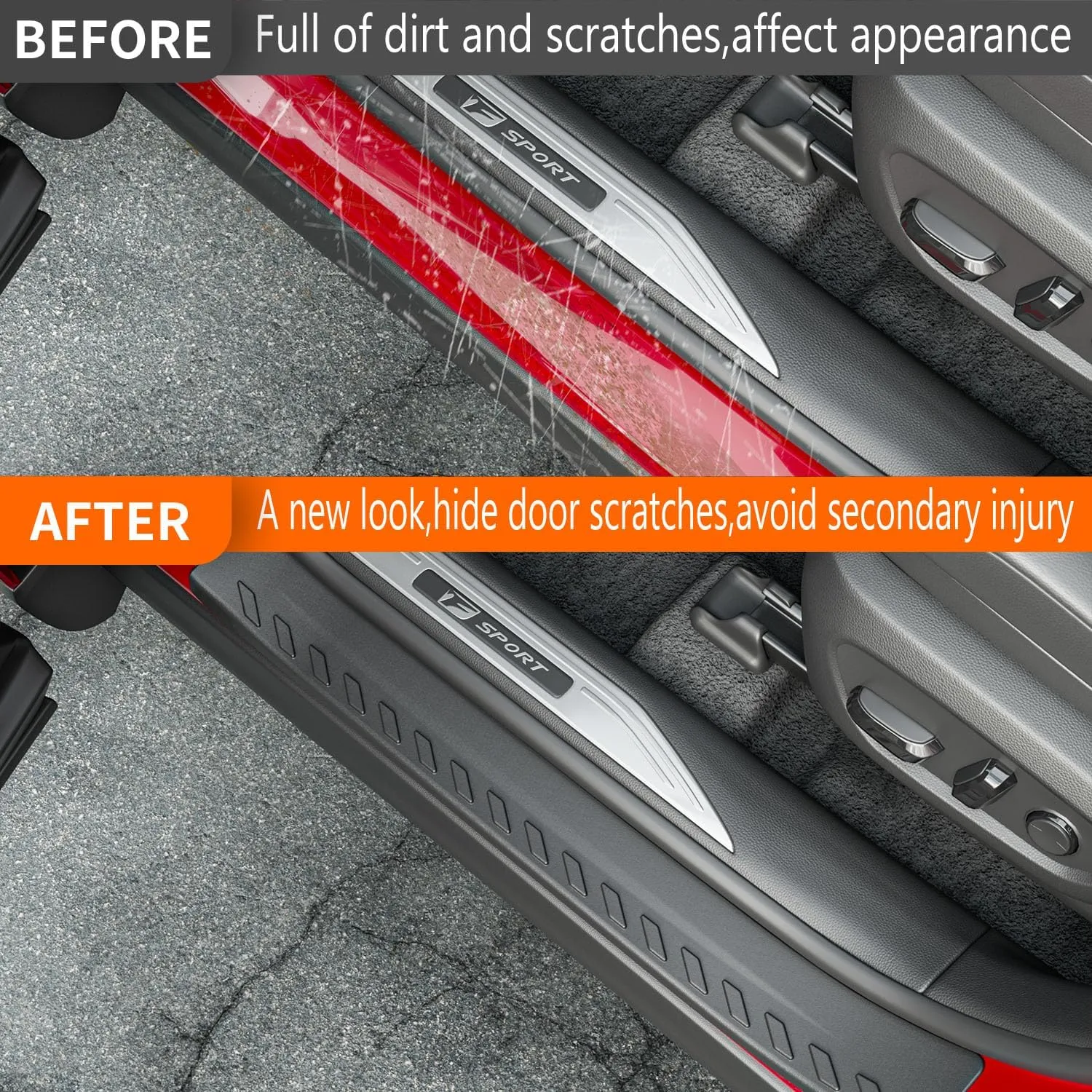 powoq Door Sill Protector Compatible with 2023-2025 Lexus RX350 RX350H RX500H Entry Guard Protector Replacement for 2023-2025 Lexus Accessories (Compatible with 2023-2025 Lexus)
