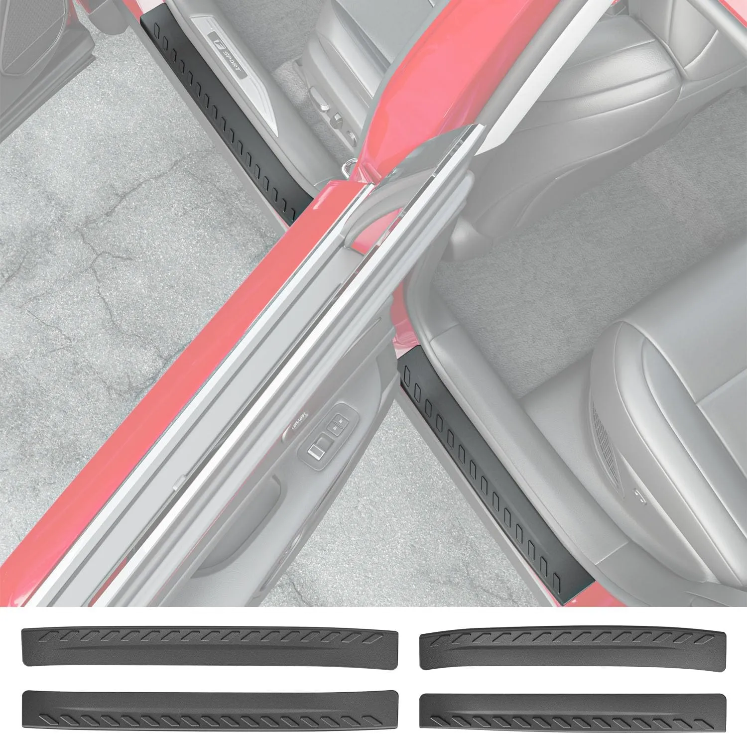 powoq Door Sill Protector Compatible with 2023-2025 Lexus RX350 RX350H RX500H Entry Guard Protector Replacement for 2023-2025 Lexus Accessories (Compatible with 2023-2025 Lexus)