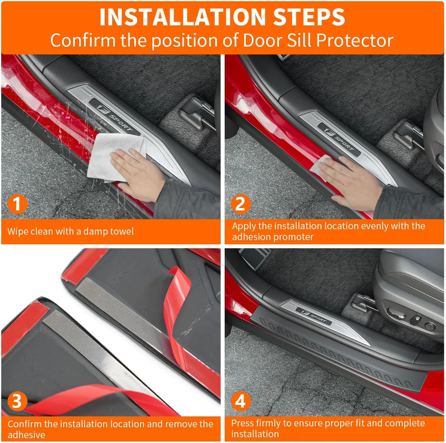 powoq Door Sill Protector Compatible with 2023-2025 Lexus RX350 RX350H RX500H Entry Guard Protector Replacement for 2023-2025 Lexus Accessories (Compatible with 2023-2025 Lexus)