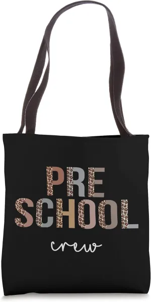 Preschool Crew Hello Back To School Appreciation Leopard Tote Bag